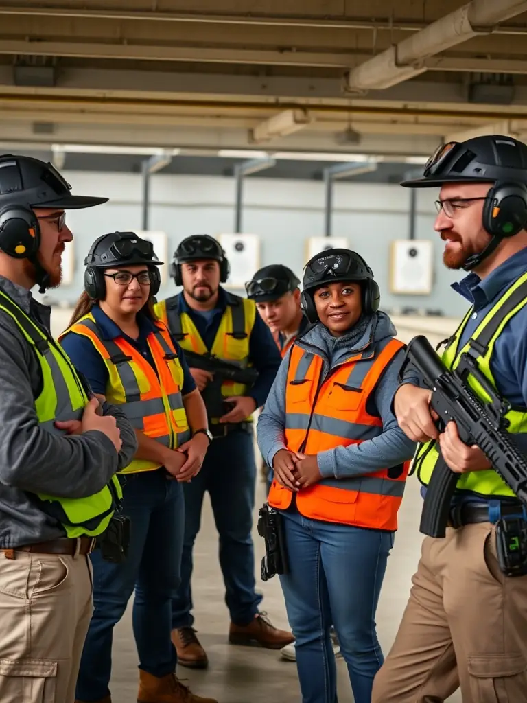 An image of a diverse group of ASTSP members participating in a shooting sports event, highlighting the inclusive nature of the association.