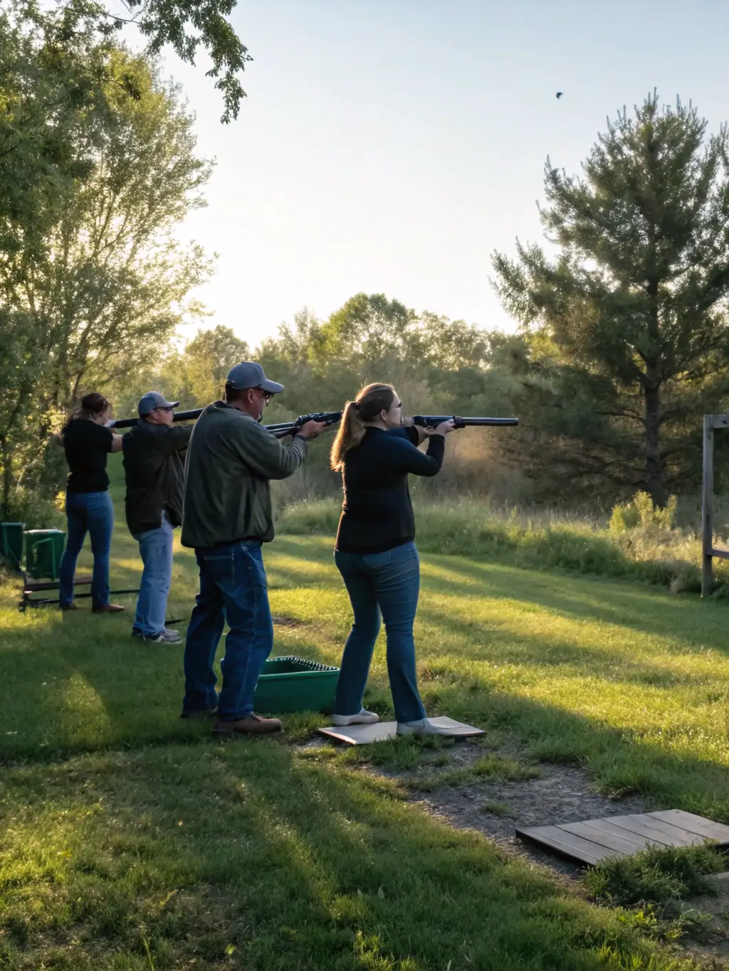 A vibrant image of ASTSP members engaging in a friendly shooting competition, showcasing camaraderie and community spirit.